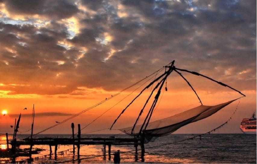 Fort Cochin Kerala India at Sunset